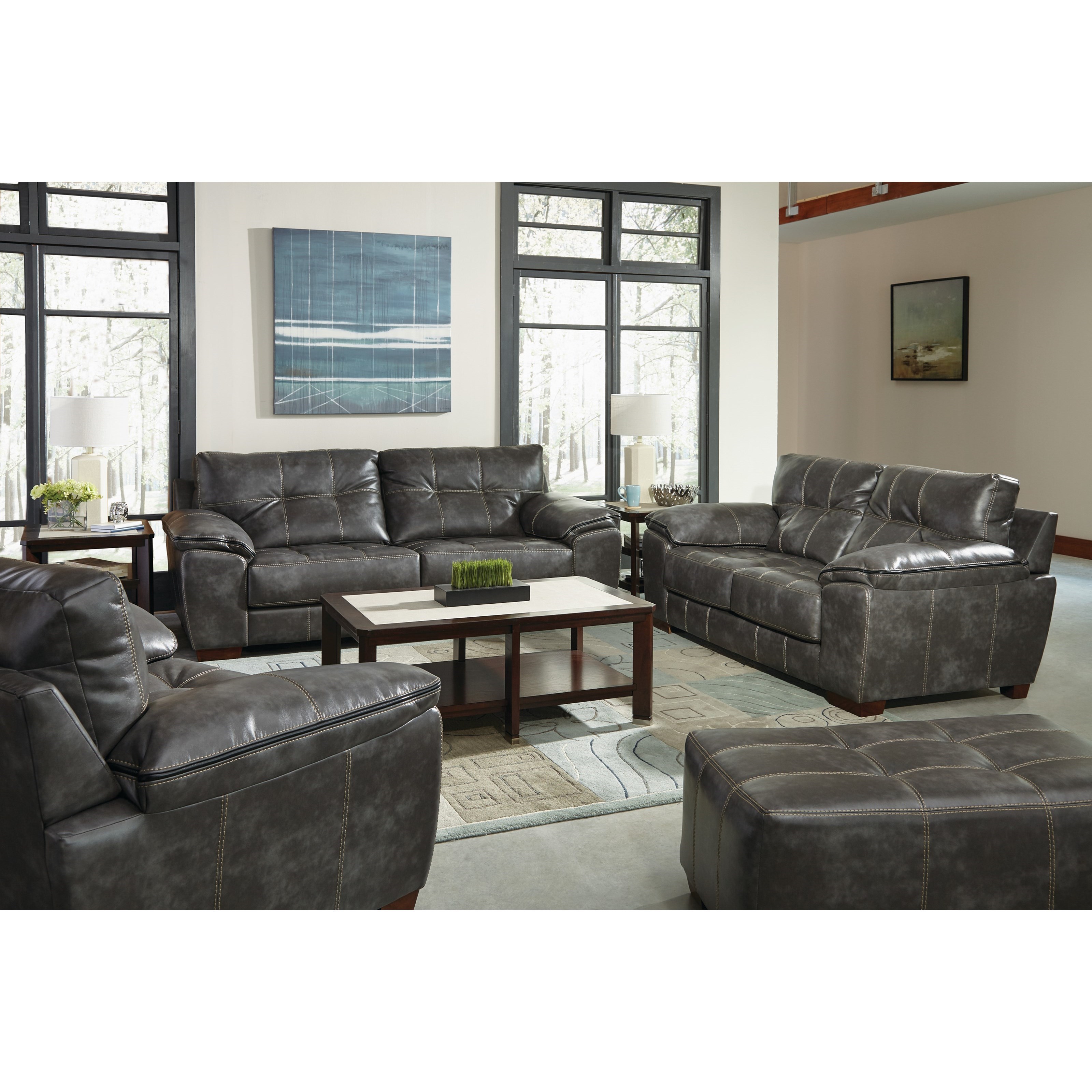Jackson Furniture 4396 Hudson 15442400 Contemporary Two Cushion Sofa Galleria Furniture
